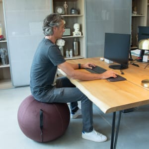 Fauteuil ballon assis pour bureau et maison, pilates, exercice de yoga avec  housse pour l'équilibre, la stabilité et le fitness, siège ergonomique avec  poignée et pompe (bleu océan, 61 cm) : 